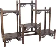 Redwood Solid Wood Purple Sand Pot Rack Tea Set Rack Tea Rack Small Antique Rack Chicken Wing Wood Multi-Treasure Pavilion Display Rack
