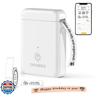 ORGBRO Label Maker Machine with Tape, X1 Portable Bluetooth Mini Label Printe