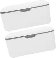 LIFKOME 2Pcs Portable Wipe Dispenser Boxes Lightweight Wipes Storage Container with Modern Design for Bathroom Travel Use Grey Wipe Holder for Easy Access