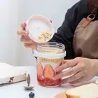 Oatmeal Cup Yogurt Oats Overnight Container Jar for Cups with Lids