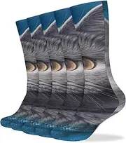 [NQHJT] Blue Cat Socks for Women Men Breathable Boot Socks Warm Calf Socks for Hiking Work, Style, One Size, Style, One size