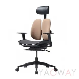 【耀偉】DUOREST D2500G-DAM雙背椅(坐墊網布) 德國設計 3D椅背/人體工學椅/獨特的雙葉設計椅背