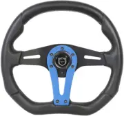 Pro Armor Force 13.5" Black & Blue Steering Wheel Universal 6 Bolt
