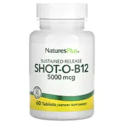 NaturesPlus, Shot-O-B12, 5,000 mcg, 60 Tablets