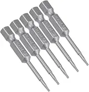 uxcell 5 Pcs T5 Magnetic Torx Screwdriver Bits, 1/4 Inch Hex Shank 2-inch Length S2 Screw Driver Kit Tools