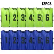 12 PCS Adults Soccer Pinnies Quick Drying Football Team Jerseys Sports S2M4