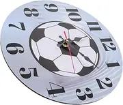 SUPVOX Rustic Silent Football Clock Modern Sport Decor for Living Room Bedroom Kitchen