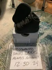 DS 2021 Nike Air Force 1 Mid Triple Black TD (Toddler) Size 2C