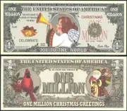 100 Christmas Bills Santa, Reindeer, Angel, Snowmen, Tree, Stocking stuffers