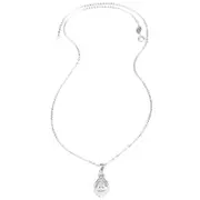 Jewelry S925 Pure Silver Inlaid with Zirconium Pendants Necklace Silver for Daily Ceremony - Transparent White-Briolette