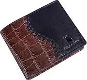 [HIDE & SKIN] AF1 Top Grain Leather Wallet for Men, Brown and Black, Two Fold Wallet
