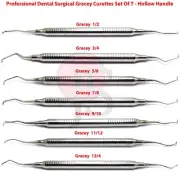 Periodontal Gracey Curette Subgingival Root Tooth Calculus Removal Scaling 7PCS