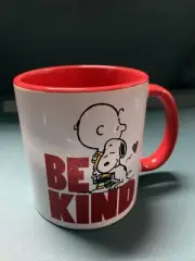 Peanuts Charlie Brown Snoopy Heart Love "BE KIND" 16 oz Coffee Mug Tea Cup *NEW*