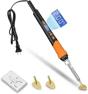 K KERNOWO Mini Iron for Crafts, 120W Small Tiny Iron for Crafts, Digital Display Adjustable Temperature Mini Patch Clothes Shoes Sewing and Hats, Portable and Lightweight (Orange)