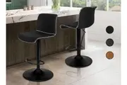 ALFORDSON 2x Bar Stools Vintage PU Leather Fabric
