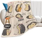 Hedgehogs Soft Throw Blanket All Season Microplush Thick Warm Blankets Tufted Fuzzy Flannel Throws Blanket for Bed Sofa Couch 80"x60"