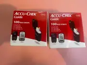 2 boxes of 100 ct. Accu-check Guide Test Strips