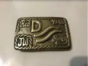 John Wayne JW INITIALS BRASS Red River D Belt Buckle 1946 Movie Westerns