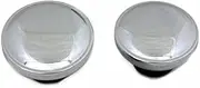 Chrome OEM Style Vented/Non-Vented Dual Gas Tank Caps for 1982-Later Harley 2-Piece FAT-BOB Tanks - SOLD AS A SET - Left and Right Hand Thread - Chopper Bobber Cafe Racer