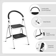 Ladder Folding Stool 2 Step Heavy Duty 150kg Lightweight Capacity Industrial