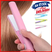 2 in 1 Mini Hair Straightener Ceramic Tourmaline Plate Iron Beauty Curler AU