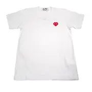PLAY Comme Des Garcons Invader White Heart T-Shirt Japan AZ-T321 Womens Small