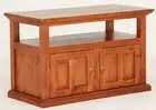 TV Cabinet, Small TV Stand, Solid Timber, W97xD47xH60, Light Pecan.