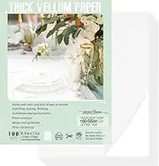 JAGERGREEN Vellum Paper 8.5 x 11 Inches 100GSM 100 Sheets, Thick Translucent Printable Vellum Paper for Invitations, Vellum Jackets, Envelopes, Crafts, Wedding Belly Bands, Tracing Paper for Sketching