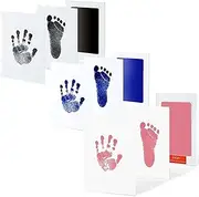 2PACK Newborn Footprint Handprint Safe Inkless Gift Foot Hand Print Wipe Kit Gifts (Pink)
