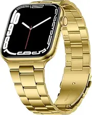 WJK No Tool Needed Stainless Steel Metal Band Compatible with Apple Watch 42mm 44mm 45mm 46mm 49mm Men Business Solid Strap for Apple Watch Series 10 9 8 7 6 5 4 3 2 1 SE Ultra/Ultra 2, Multi Colors
