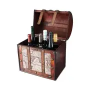 Twine Old World 6 Wooden Wine Bottle Gift Box - Wine Decorative Storage Box w...