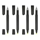 Multi-purpose Dual-ended Highlighter Yellow Marker Pen Oblique Tip Black Gel Pen