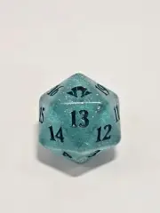 MTG - OVERSIZED D20 Spindown Dice Translucent Blue | Modern Horizons 3 | Syd