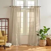 Elrene Home Fashions Vienna Tie-Top Sheer Curtain Panel, 52 x 84