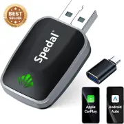 Mini Wireless CarPlay & Android Auto Adapter 2-in-1 Plug & Play USB-A/C Support