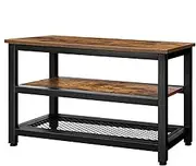 ALFORDSON Shoe Rack Bench Industrial Style, Vintage Shoes Storage Cabinet Organiser Drawer Shelf, Retro-Style Wooden Home Furniture for Living Room, Entryway, Hallway, Burnt Wood Texture, 150kg Max