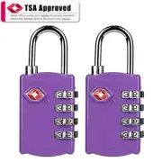 2 x TSA Approved 4 Digits Luggage Combination travel Lock Alloy Padlock Suitcase