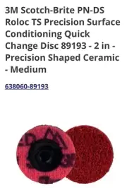 Scotch Brite 89193 2 in Precision Roloc Disc Case of 200