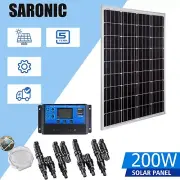 200W Solar Panel Kit 12V Mono Fixed Portable Home Battery Charging Controller