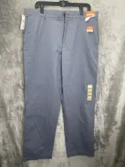 Dockers Mens Field Khaki Straight Fit Pants Size 36x32 Blue With Stripes