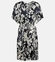 [Vince] Vince V-neck floral belted minidress AU 10 blue