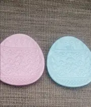 Easter Stitch Pink And Blue Easter Egg Themed Ceramic Plate