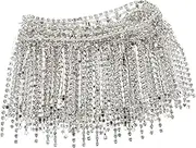 SHINEOFI Rhinestone Fringe Trim Chain Decorative Tassel Accessory for Clothing DIY Crafts and Dress Embellishments