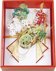 Iyo Yuuna Center V103-13 Celebration Bag, Gold Seal, Wedding Gift, Crane Turtle, Shochiku Plum, Boxed, White x Gold, 11.0 x 8.0 inches (28 x 20.3 cm)