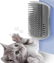 2 Pack Softer Cat Corner Self Groomer with Catnip Wall Corner Massage Comb Corner Scratcher Pet Grooming Brush Comb Grooming Wall Brush Self Massage Tool for Cats Dogs（One big & One Small）