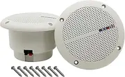 HiQltyla 5.25 Inch Waterproof Marine Boat RV Hot Tub Outdoor Speaker, WEAH-400 25 Watt Dual Cone 2 Way Full Range White Color (Sold as a Pair)