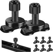 8 Pcs L-Track Double Lug Threaded Stud Nut Fitting Tie Down,Used with L Track Rail for Truck Bed,Trailer Cargo Control,Pickup,RV,ATV,Bearing 6000 LBS Heavy Duty Steel