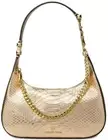 MICHAEL KORS PIPER GOLD SNAKE EMBOSSED LEATHER CHAIN SMALL SHOULDER BAGNWT
