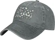 [MDATT] Rabbit Background Baseball Cap Adjustable Twill Bulk with Ponytail Hole Washed Dad Hat for Men Women
