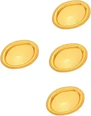 Cabilock 4pcs Jewelry Tray Jewelry Organizer Holiday Party Tray Fruit Plate Jewelry Holder Dessert Tray Toiletry Tray Holiday Party Decor Home Decor Tray Round Fruit Dish Iron Golden